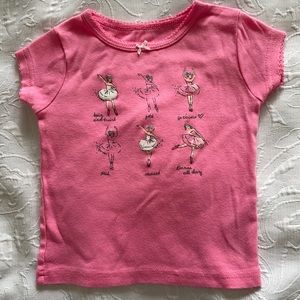 Baby girl ballerina shirt. Size 12 months.